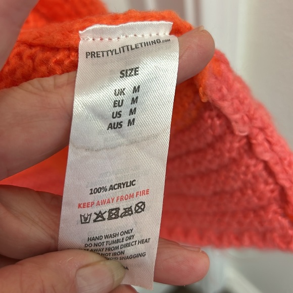 PrettyLittleThing Womens Color Block Open Cardigan Balloon Sleeves Mid Length M - Picture 7 of 10